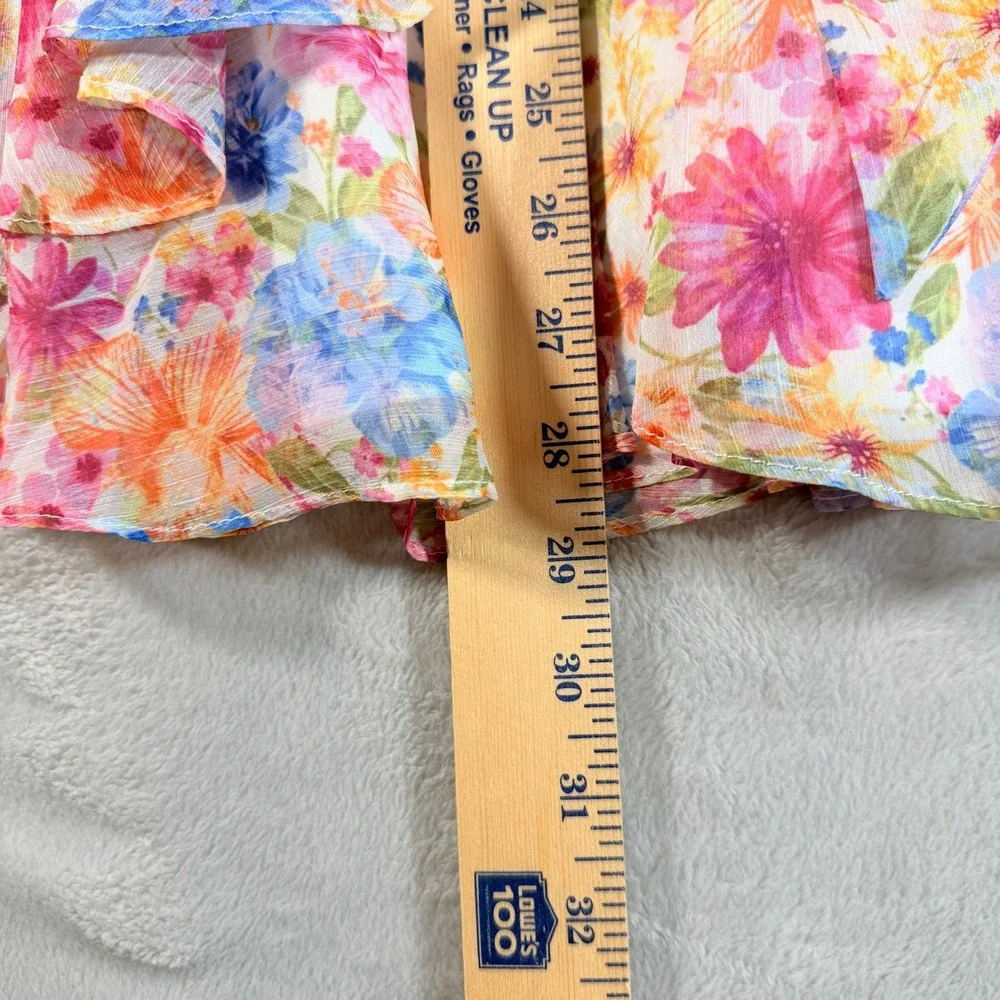 Gianni Bini Big Girls Size 10 Tiered Chiffon Floral Dress Ruffle Mock Neck NWT